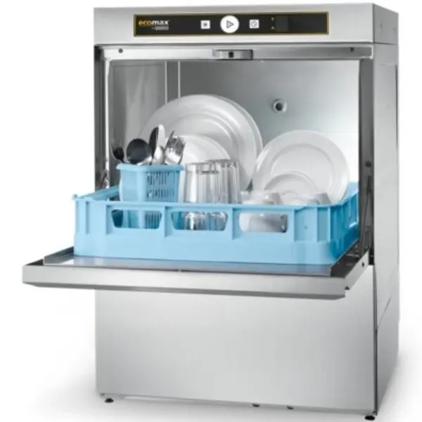 Horeca Vaatwasser | ECOMAX | Mand 500x500 | Afvoerpomp | Zeeppomp | Naglanspomp | 230V/400V | Dubbelwandig | 576x604x820(h)mm