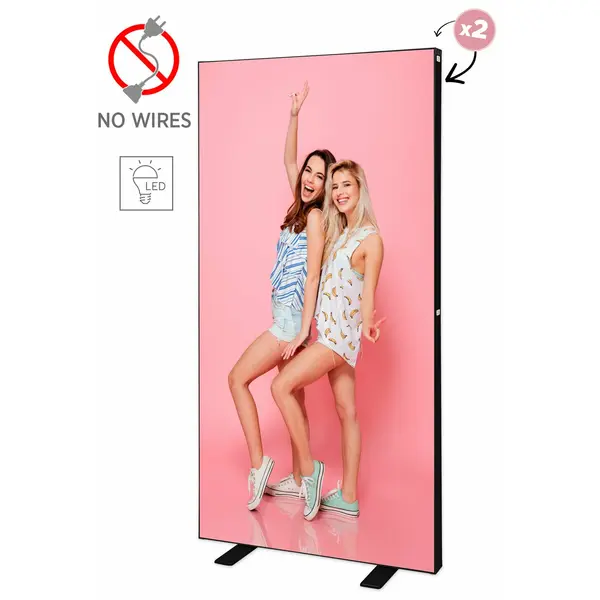 LED-Frame | BOX™ 2.0 BLACK | Aluminium | Dubbelzijdig | Modulair | 1000x85x2000(h)mm