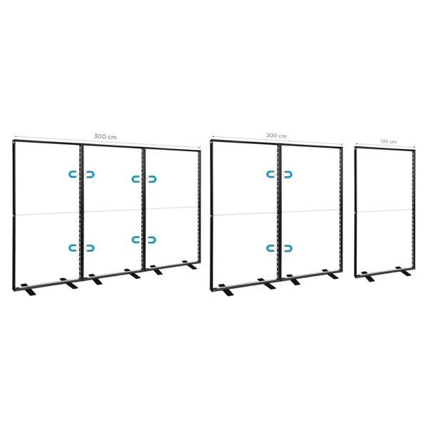 LED-Frame | BOX™ 2.0 BLACK | Aluminium | Dubbelzijdig | Modulair | 1000x85x2000(h)mm