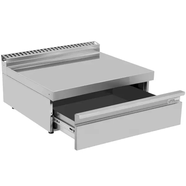 Neutrale Werkunit | 700 SERIE | RVS | 1 Lade | 800x700x300/350(h)mm