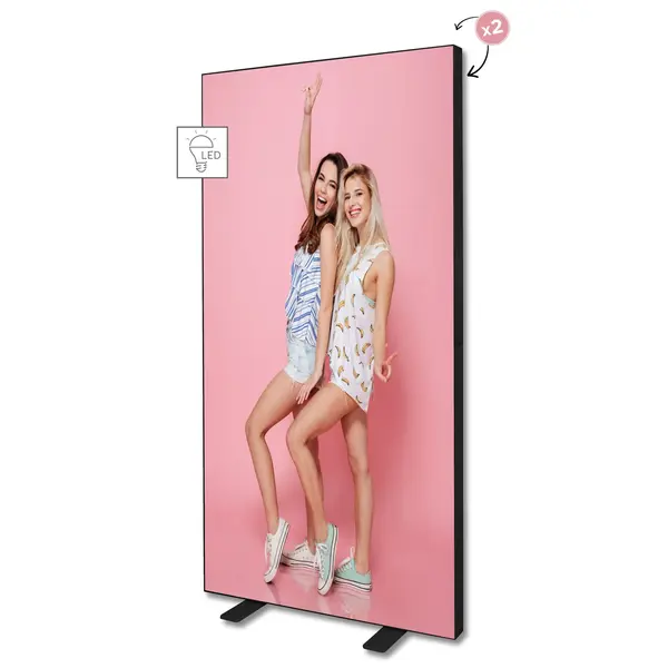 LED-Frame | BOX™ BLACK | Aluminium | Dubbelzijdig | Modulair | 1000x80x2500(h)mm