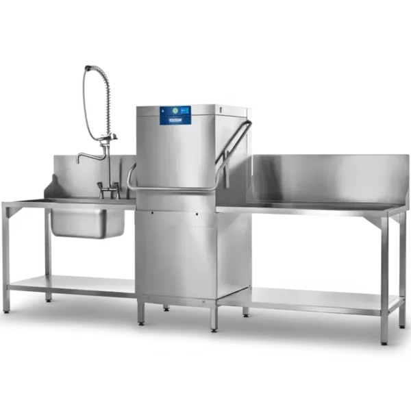 Doorschuifvaatwasser | PROFI | Mand 500x500 | Afvoerpomp | Zeeppomp | Naglanspomp | 400V | Touchscreen + App | Dubbelwandig | 635x742x1510(h)mm