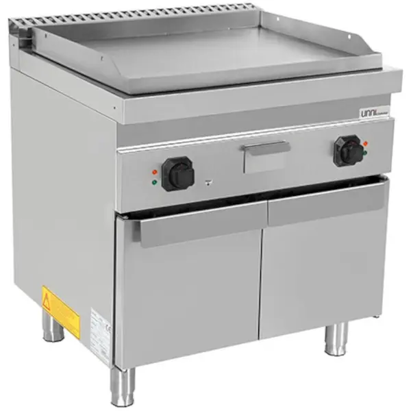 Bak-/Grillplaat | 700 SERIE | Elektrisch | Glad Oppervlak 740x565 (RVS) | 100°C/300°C | 9kW (400V) | Gesloten Onderkast | 800x700x850/900(h)mm