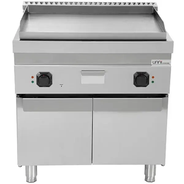 Bak-/Grillplaat | 700 SERIE | Elektrisch | Glad Oppervlak 740x565 (RVS) | 100°C/300°C | 9kW (400V) | Gesloten Onderkast | 800x700x850/900(h)mm