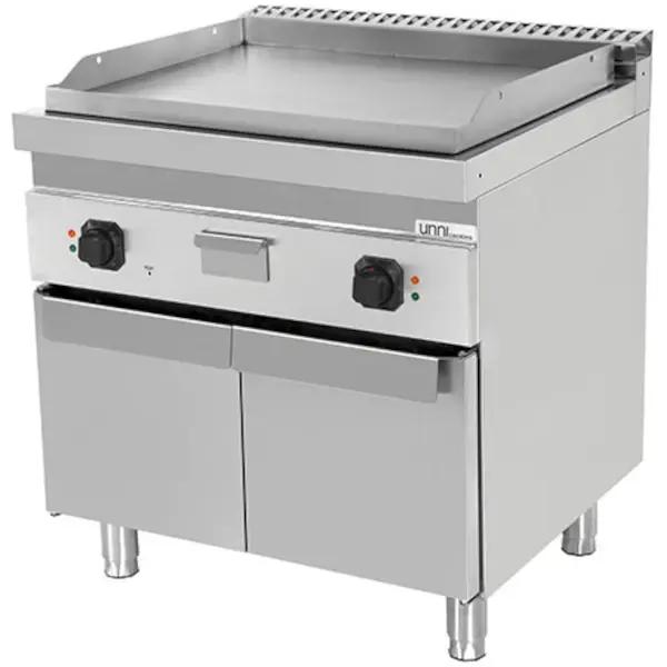 Bak-/Grillplaat | 700 SERIE | Elektrisch | Glad Oppervlak 740x565 (RVS) | 100°C/300°C | 9kW (400V) | Gesloten Onderkast | 800x700x850/900(h)mm