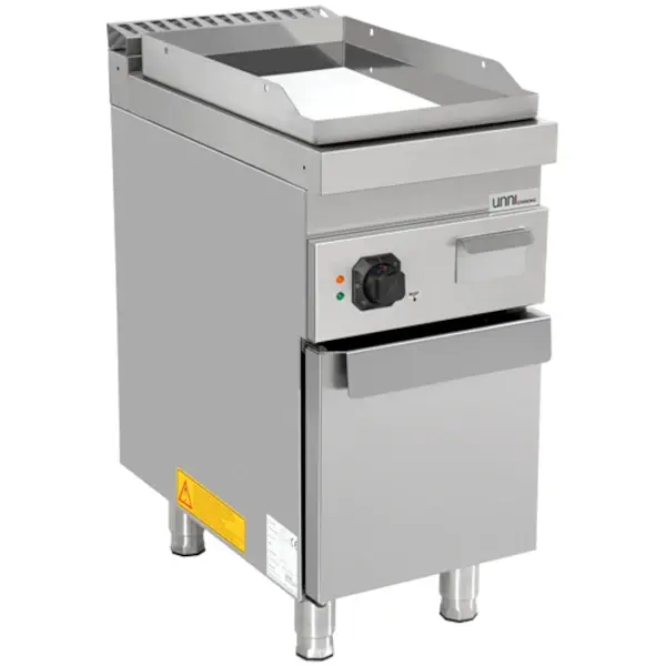 Bak-/Grillplaat | 700 SERIE | Elektrisch | Glad Oppervlak 380x565 (Verchroomd) | 100°C/300°C | 4.5kW (400V) | Gesloten Onderkast | 400x700x850/900(h)mm