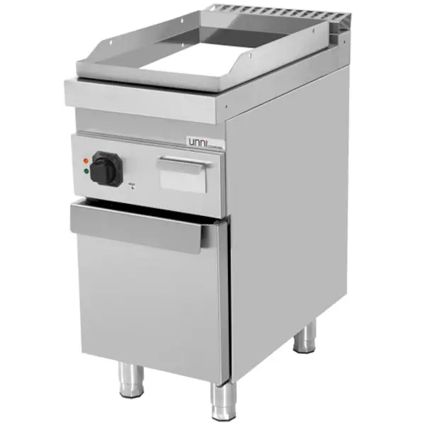 Bak-/Grillplaat | 700 SERIE | Elektrisch | Glad Oppervlak 380x565 (Verchroomd) | 100°C/300°C | 4.5kW (400V) | Gesloten Onderkast | 400x700x850/900(h)mm