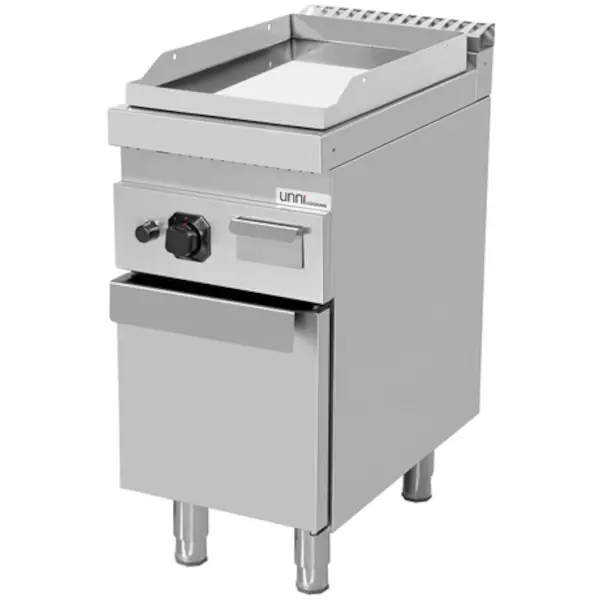 Bak-/Grillplaat | 700 SERIE | Gas | Glad Oppervlak 380x565 (Verchroomd) | 80°C/300°C | 6.5kW | Piëzo Ontsteking | Gesloten Onderkast | 400x700x850/900(h)mm