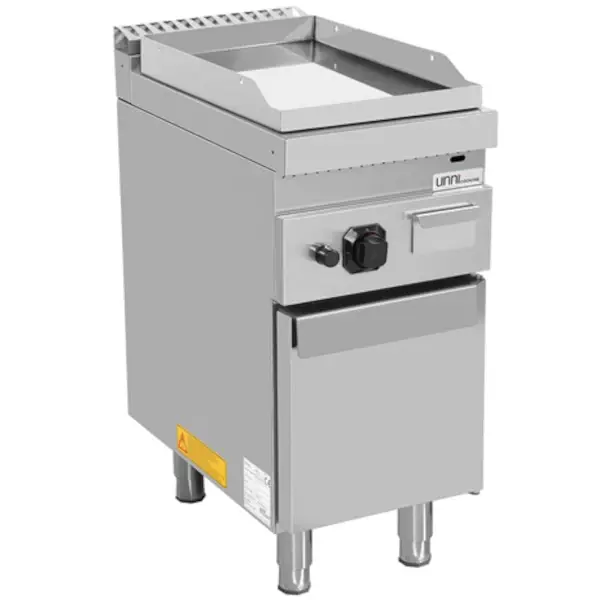Bak-/Grillplaat | 700 SERIE | Gas | Glad Oppervlak 380x565 (Verchroomd) | 80°C/300°C | 6.5kW | Piëzo Ontsteking | Gesloten Onderkast | 400x700x850/900(h)mm