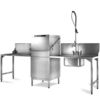 Hobart Doorschuifvaatwasser | ECOMAX PLUS | Mand 500x500 | Afvoerpomp | Zeeppomp | Naglanspomp | 230V/400V | 635x742x1510(h)mm