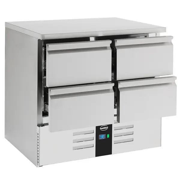 Koelwerkbank | COMPACT LINE | 257L | 4 Laden | +2°C/+8°C | Statisch + Ventilator | 900x700x875(h)mm