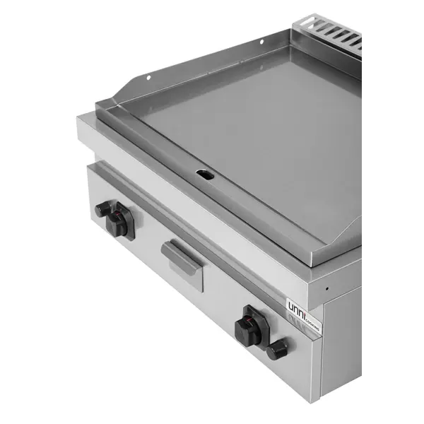 Bak-/Grillplaat | 700 SERIE | Gas | Glad Oppervlak 740x565 (RVS) | 80°C/300°C | 13kW | Piëzo Ontsteking | 800x700x300(h)mm