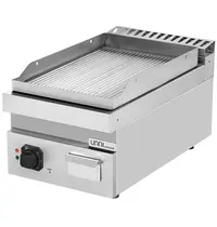 UNNI-COOKING Bak-/Grillplaat | 700 SERIE | Elektrisch | Gegroefd Oppervlak 380x565 (RVS) | 100°C/300°C | 4.5kW (400V) | 400x700x300(h)mm