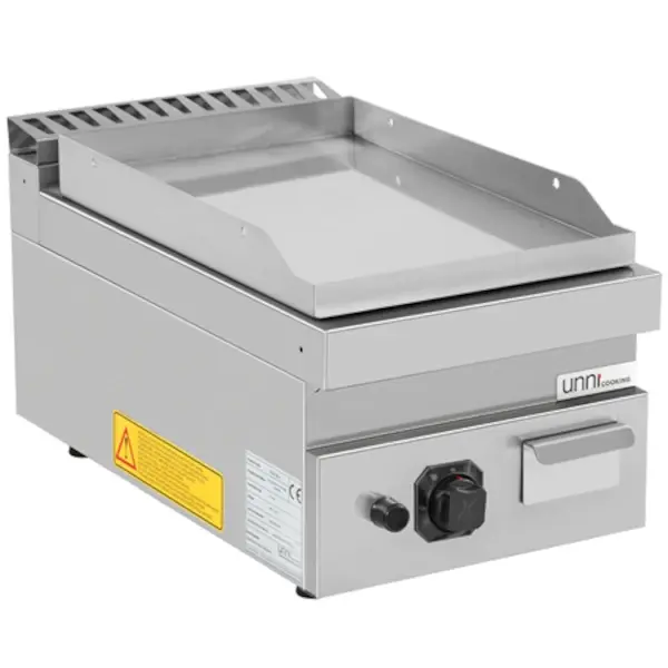 Bak-/Grillplaat | 700 SERIE | Gas | Glad Oppervlak 380x565 (Verchroomd) | 80°C/300°C | 6.5kW | Piëzo Ontsteking | 400x700x300(h)mm