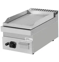 UNNI-COOKING Bak-/Grillplaat | 700 SERIE | Gas | Gegroefd Oppervlak 380x565 (Verchroomd) | 80°C/300°C | 6.5kW | Piëzo Ontsteking | 400x700x300(h)mm