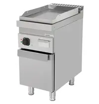 UNNI-COOKING Bak-/Grillplaat | 700 SERIE | Elektrisch | Glad Oppervlak 380x565 (RVS) | 100°C/300°C | 4.5kW (400V) | Gesloten Onderkast | 400x700x850/900(h)mm
