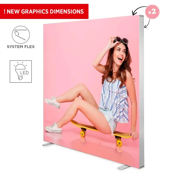 LED-Frame | BOX™ 2.0 PLUS | Staal/Aluminium | Dubbelzijdig | Incl. Roltas | 2000x100x2440(h)mm