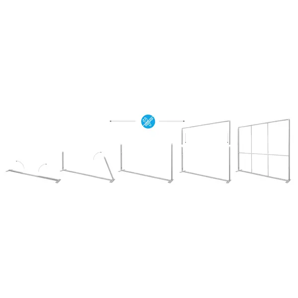 LED-Frame | BOX™ 2.0 PLUS | Staal/Aluminium | Dubbelzijdig | Incl. Roltas | 3000x100x2000(h)mm