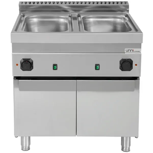 Bain-Marie | 700 SERIE | Elektrisch | 2x 1/1 GN | 3kW (230V) | Aftapkraan | Gesloten Onderkast | 800x700x850/900(h)mm