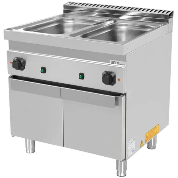Bain-Marie | 700 SERIE | Elektrisch | 2x 1/1 GN | 3kW (230V) | Aftapkraan | Gesloten Onderkast | 800x700x850/900(h)mm
