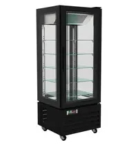 CombiSteel Gebaksvitrine | 400L | Zwart | +2°C/+8°C | Geforceerd | 6 Niveaus | Wielen (Geremd) | 650x650x1950(h)mm