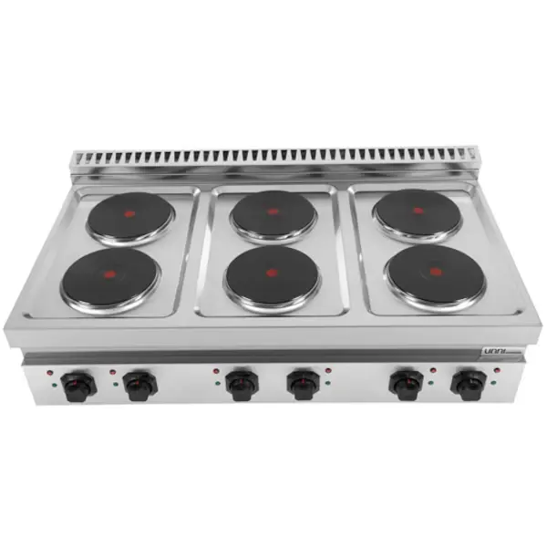 Fornuis | 700 SERIE | Tafelmodel | Elektrisch | 6 Kookpunten | 15.6kW (400V) | 1200x700x300/350(h)mm