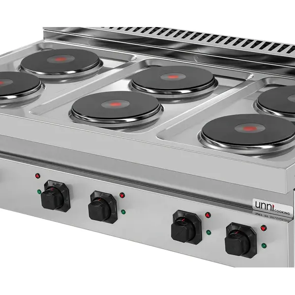 Fornuis | 700 SERIE | Tafelmodel | Elektrisch | 6 Kookpunten | 15.6kW (400V) | 1200x700x300/350(h)mm