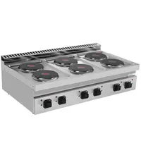 UNNI-COOKING Fornuis | 700 SERIE | Tafelmodel | Elektrisch | 6 Kookpunten | 15.6kW (400V) | 1200x700x300/350(h)mm