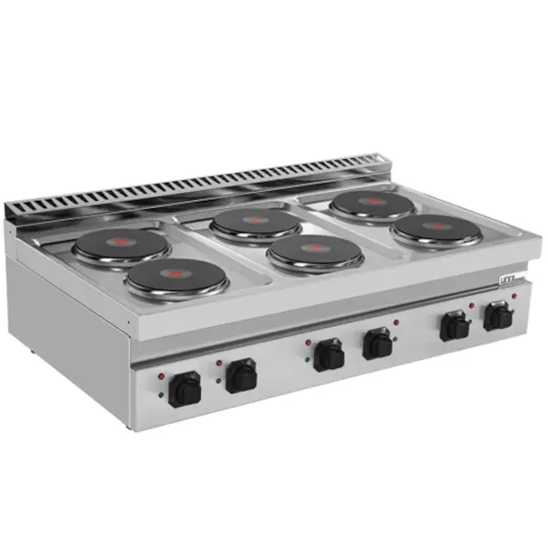 Fornuis | 700 SERIE | Tafelmodel | Elektrisch | 6 Kookpunten | 15.6kW (400V) | 1200x700x300/350(h)mm