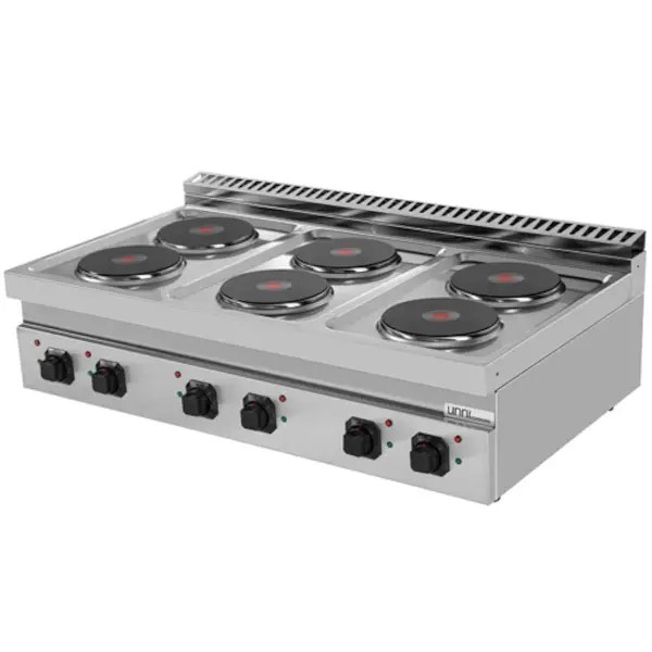 Fornuis | 700 SERIE | Tafelmodel | Elektrisch | 6 Kookpunten | 15.6kW (400V) | 1200x700x300/350(h)mm