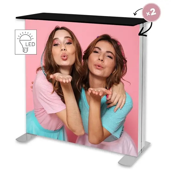 LED-Counter | LUMIX™ | Aluminium | Dubbelzijdig | Incl. Roltas | 1000x350x1033(h)mm