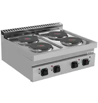 UNNI-COOKING Fornuis | 700 SERIE | Tafelmodel | Elektrisch | 4 Kookpunten | 10.4kW (400V) | 800x700x300/350(h)mm