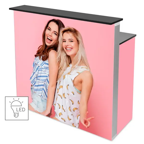 LED-Counter | BOX™ | Aluminium | Dubbel Bovenblad + Bergvak | Incl. Roltas | 1000x400x1015(h)mm