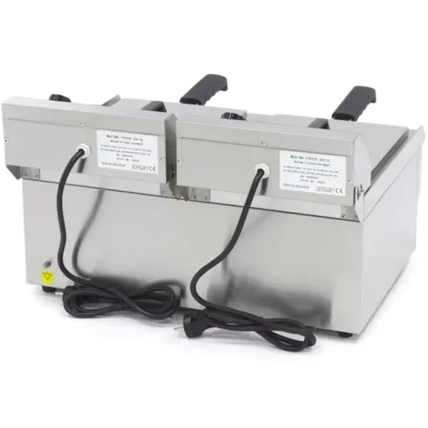 Friteuse | Elektrisch | 10+10L | 50°C/200°C | 6kW (2x 230V) | Aftapkranen | 575x500x350(h)mm