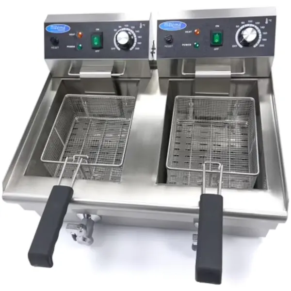 Friteuse | Elektrisch | 10+10L | 50°C/200°C | 6kW (2x 230V) | Aftapkranen | 575x500x350(h)mm