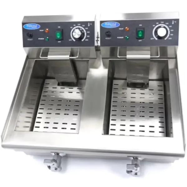 Friteuse | Elektrisch | 10+10L | 50°C/200°C | 6kW (2x 230V) | Aftapkranen | 575x500x350(h)mm