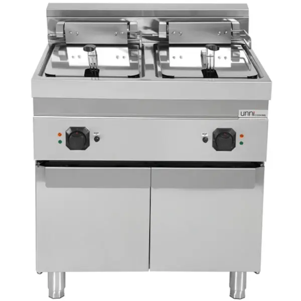 Friteuse | 700 SERIE | Elektrisch | 16+16L | 100°C/190°C | 28.4kW (400V) | Aftapkranen | Gesloten Onderkast | 800x700x850/900(h)mm