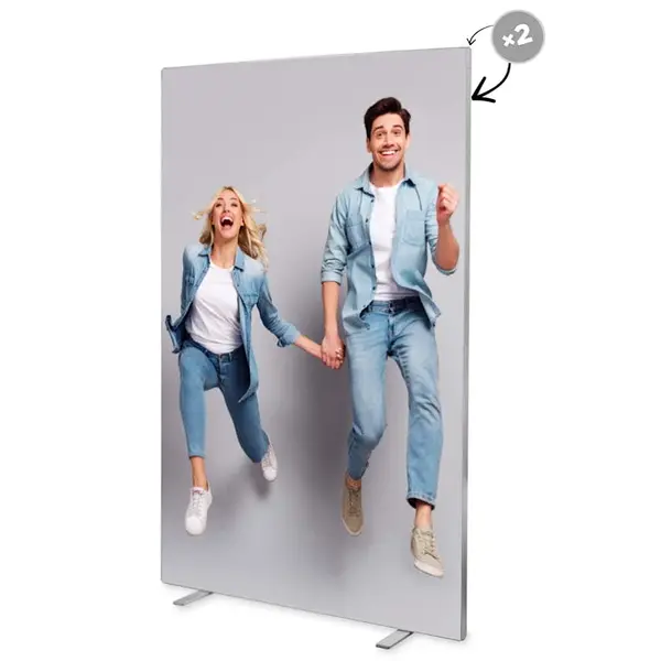 Modulaire Beurswand | MEGA SEG™ | Aluminium | Dubbelzijdig | Incl. Draagtas | 1000x42x2000(h)mm