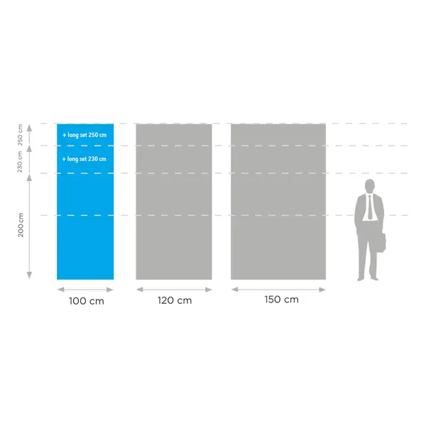 Modulaire Beurswand | MEGA SEG™ | Aluminium | Dubbelzijdig | Incl. Draagtas | 1000x42x2000(h)mm