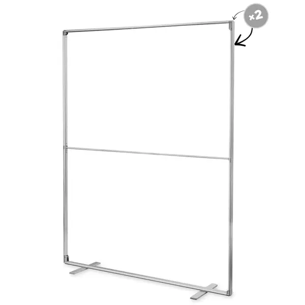 Modulaire Beurswand | MEGA SEG™ | Aluminium | Dubbelzijdig | Incl. Draagtas | 1500x42x2000(h)mm