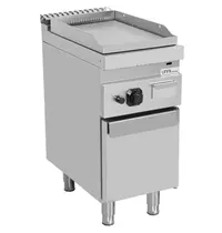 UNNI-COOKING Bak-/Grillplaat | 700 SERIE | Gas | Gegroefd Oppervlak 380x565 (Verchroomd) | 80°C/300°C | 6.5kW | Piëzo Ontsteking | Gesloten Onderkast | 400x700x850/900(h)mm