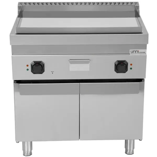 Bak-/Grillplaat | 700 SERIE | Elektrisch | Glad Oppervlak 740x565 (Verchroomd) | 100°C/300°C | 9kW (400V) | Gesloten Onderkast | 800x700x850/900(h)mm