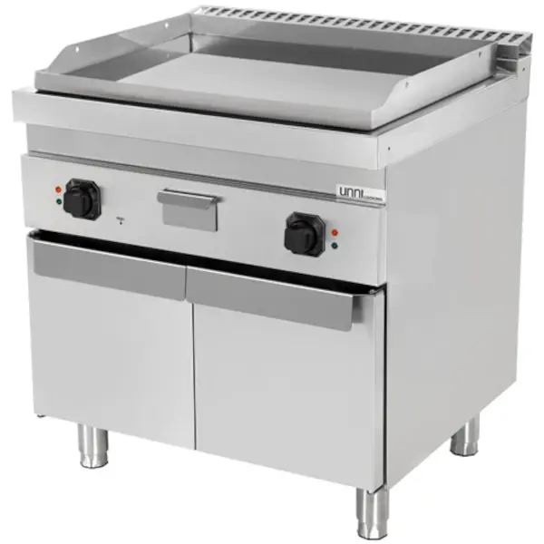 Bak-/Grillplaat | 700 SERIE | Elektrisch | Glad Oppervlak 740x565 (Verchroomd) | 100°C/300°C | 9kW (400V) | Gesloten Onderkast | 800x700x850/900(h)mm
