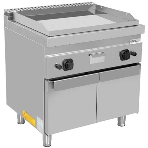 Bak-/Grillplaat | 700 SERIE | Gas | Glad Oppervlak 740x565 (Verchroomd) | 80°C/300°C | 13kW | Piëzo Ontsteking | Gesloten Onderkast | 800x700x850/900(h)mm