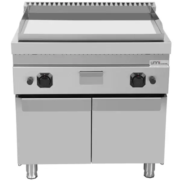 Bak-/Grillplaat | 700 SERIE | Gas | Glad Oppervlak 740x565 (Verchroomd) | 80°C/300°C | 13kW | Piëzo Ontsteking | Gesloten Onderkast | 800x700x850/900(h)mm