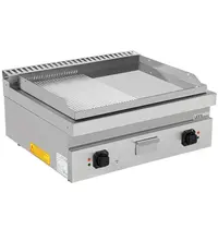 UNNI-COOKING Bak-/Grillplaat | 700 SERIE | Elektrisch | Glad/Gegroefd Oppervlak 740x565 (Verchroomd) | 100°C/300°C | 9kW (400V) | 800x700x300(h)mm