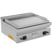 UNNI-COOKING Bak-/Grillplaat | 700 SERIE | Gas | Gegroefd Oppervlak 740x565 (Verchroomd) | 80°C/300°C | 13kW | Piëzo Ontsteking | 800x700x300(h)mm