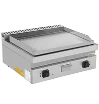 UNNI-COOKING Bak-/Grillplaat | 700 SERIE | Elektrisch | Gegroefd Oppervlak 740x565 (RVS) | 100°C/300°C | 9kW (400V) | 800x700x300(h)mm