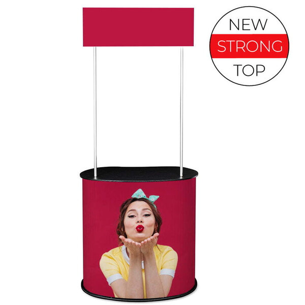 Counter + Banner | PROMO | Demonteerbaar | Voor-/Zijkanten Beprintbaar | Incl. Draagtas | 910x450x930/2220(h)mm