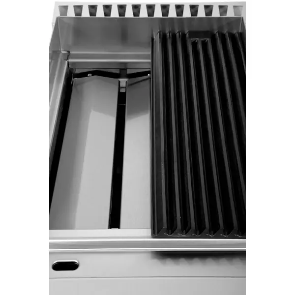 Stoomgrill | 700 SERIE | Gas | Gietijzer | 7.5kW | Piëzo Ontsteking | Uitneembare Waterlade | 400x700x850/900(h)mm